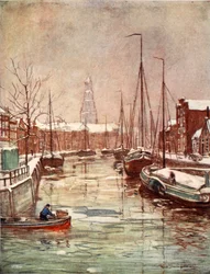 Een Groningen Kanaal in de Vroege Winter, 1904